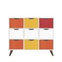 Ver imagem 4 de Nicho Organizador Retro Branco com 9 Gavetas Branco/Colorida 108 x 92,5cm - FdECOR