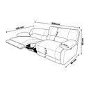 Ver imagem 2 de Sofá 2 Lugares Reclinável Elétrico Asmará 230cm Couro Amarula - Gran Belo