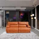 Ver imagem 5 de Sofá 2 Lugares Reclinável Elétrico Asmará 230cm Couro Amarula - Gran Belo