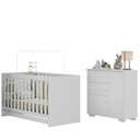 Ver imagem 1 de Quarto Infantil com Berço Colchão Incluso e Cômoda Algodão Doce Multimóveis Mp4250