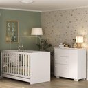 Ver imagem 2 de Quarto Infantil com Berço Colchão Incluso e Cômoda Algodão Doce Multimóveis Mp4250