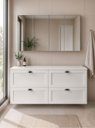 Ver imagem 1 de Gabinete para Banheiro com Tampo e Armário 160cm Retro MDF Branco Milano - On Móveis