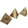 TRIO DE PIRÂMIDES EGÍPCIAS 8CM DOURADO P/ DECORAÇÃO - 1