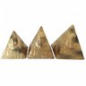 TRIO DE PIRÂMIDES EGÍPCIAS 8CM DOURADO P/ DECORAÇÃO - 3