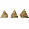 TRIO DE PIRÂMIDES EGÍPCIAS 8CM DOURADO P/ DECORAÇÃO - 2
