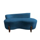 Ver imagem 3 de Namoradeira Sofá Feijão Lounge Orgânica Bouclé Azul Marinho