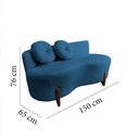 Ver mais imagens de Namoradeira Sofá Feijão Lounge Orgânica Bouclé Azul Marinho