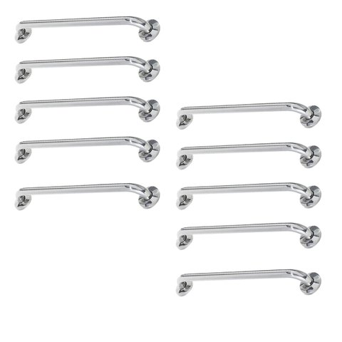 Alça de Apoio Inox 40cm Barra Kit 10 Unidades Banheiro Box Idoso Cadeirante Deficiente Acessibilidad