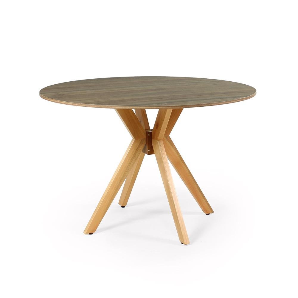 Mesa de Jantar Redonda 120cm Marci em Madeira Maciça e MDF - Natural - 1