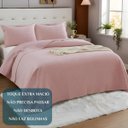 Ver imagem 2 de Colcha Bordada Barcelona 300 Fio Algodão Luxo Casal Queen Size:rosa