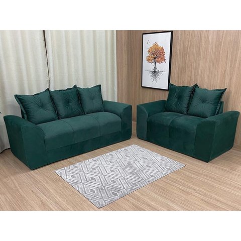 Sofá 2 e 3 Lugares Verde 200 Porto