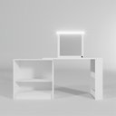 Ver imagem 5 de Escrivaninha Penteadeira com LED em L ou Reta Aura 160cm Branco Fosco