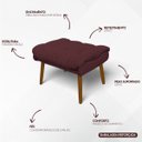 Ver imagem 3 de Kit 2 Puff Decorativo para Sala Quarto Penteadeira Sufler Linho Pés Palito