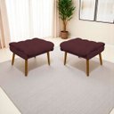 Ver imagem 2 de Kit 2 Puff Decorativo para Sala Quarto Penteadeira Sufler Linho Pés Palito