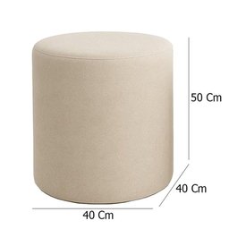 Kit 2 Puffs Beca Cilindro Boucle Live - 7 Decor Bege - 4