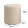 Kit 2 Puffs Beca Cilindro Boucle Live - 7 Decor Bege - 4