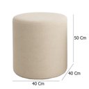 Ver imagem 4 de Kit 2 Puffs Beca Cilindro Boucle Live - 7 Decor Bege