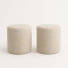 Kit 2 Puffs Beca Cilindro Boucle Live - 7 Decor Bege - 1
