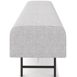 Puff Recamier Decorativo com Pés Industrial 195cm Novara P05 Linho Cinza Claro - Lyam Decor - 7