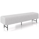 Ver imagem 1 de Puff Recamier Decorativo com Pés Industrial 195cm Novara P05 Linho Cinza Claro - Lyam Decor