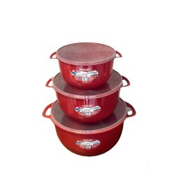 Kit Potes Bacias Livre de Bpa com Tampa 3 Peças Tamanhos - 2