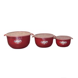 Kit Potes Bacias Livre de Bpa com Tampa 3 Peças Tamanhos - 3