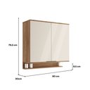Ver imagem 3 de Armário Aéreo de Cozinha Miami 800mm 2 Portas C Porta Temperos Carraro Freijó com Off White