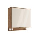Ver imagem 1 de Armário Aéreo de Cozinha Miami 800mm 2 Portas C Porta Temperos Carraro Freijó com Off White
