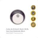 Ver imagem 2 de Cuba de Embutir Basic 38 Bl Aço Inox Redonda 38cm 94075507 Tramontina