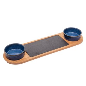 2 Petisqueiras 1 Bandeja 1 Tábua de Ceramica e Bambu