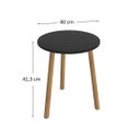 Ver imagem 2 de Mesa de Canto Redonda Apoio Pes Palito Sala Luxo - Preto