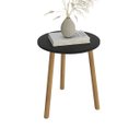 Ver imagem 1 de Mesa de Canto Redonda Apoio Pes Palito Sala Luxo - Preto