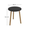 Ver imagem 4 de Mesa de Canto Redonda Apoio Pes Palito Sala Luxo - Preto