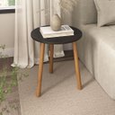 Ver imagem 1 de Mesa de Canto Redonda Apoio Pes Palito Sala Luxo - Preto