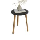 Ver imagem 2 de Mesa de Canto Redonda Apoio Pes Palito Sala Luxo - Preto
