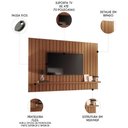Ver imagem 3 de Painel Tv 70 200cm Suspenso Ripado Link Castanho - Hb Móveis