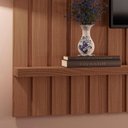 Ver imagem 5 de Painel Tv 70 200cm Suspenso Ripado Link Castanho - Hb Móveis