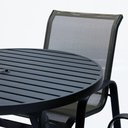 Ver imagem 2 de Conjunto de Mesa 1,20m Ripada + 4 Cadeiras Aluminio Piscina Jardim Preto