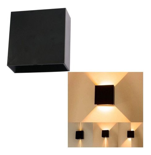 Arandela Led Astral Facho Regulável 4w Branco Quente 3000k Preto Ip66 Bivolt - 2
