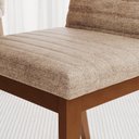 Ver imagem 6 de Cadeira Jantar Estofada Pé Madeira Kit 4 Liora Linho Creme H02 - Mpozenato