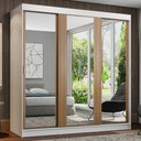Ver imagem 1 de Guarda-roupa Casal Madesa Reno 3 Portas de Correr de Espelho