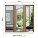 Ver imagem 4 de Guarda-roupa Casal Madesa Reno 3 Portas de Correr de Espelho