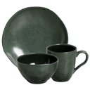 Ver imagem 1 de Jogo Prato Fundo Caneca e Bowl Cerâmica Orgânica Verde Arauc