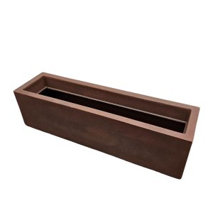 Vaso Cachepot Jardineira Floreira 57cm Polietileno - Marrom Aço Corten - Floreira