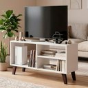 Ver imagem 1 de Rack Bancada Compacto Soul 90cm para Tv de até 40" em 100% Mdf Branco - Desk Design