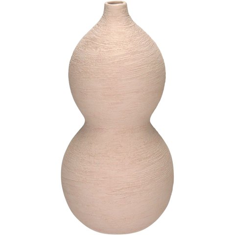 Vaso Decorativo Enfiete Casa Aparador Esferas Home&Co Cerâmica 28x14x14cm Nude