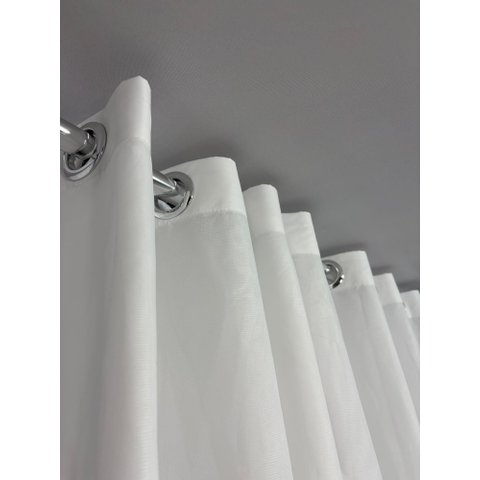 Cortina no Tecido Voil Branco com Forro Cetim Branco - 2,50l X 2,50a