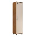 Ver imagem 3 de Armário Multifuncional Stella 1 Porta com Chave 3 Prateleiras Freijo/off White