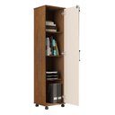 Ver imagem 2 de Armário Multifuncional Stella 1 Porta com Chave 3 Prateleiras Freijo/off White