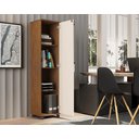 Ver imagem 4 de Armário Multifuncional Stella 1 Porta com Chave 3 Prateleiras Freijo/off White